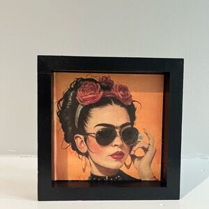 Framed Art with Sunglasses and Roses